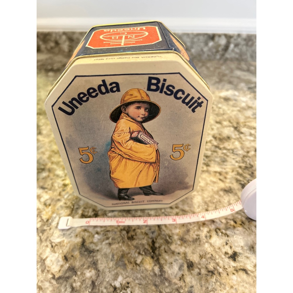 Vintage Uneeda Biscuit Tin National Biscuit Company Collectible‎ Octagon Storage